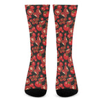 Red Ripe Tomatoes Pattern Print Crew Socks