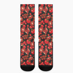 Red Ripe Tomatoes Pattern Print Crew Socks