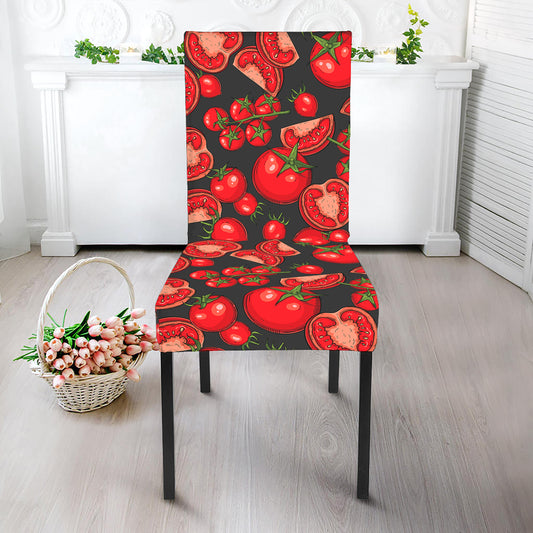 Red Ripe Tomatoes Pattern Print Dining Chair Slipcover