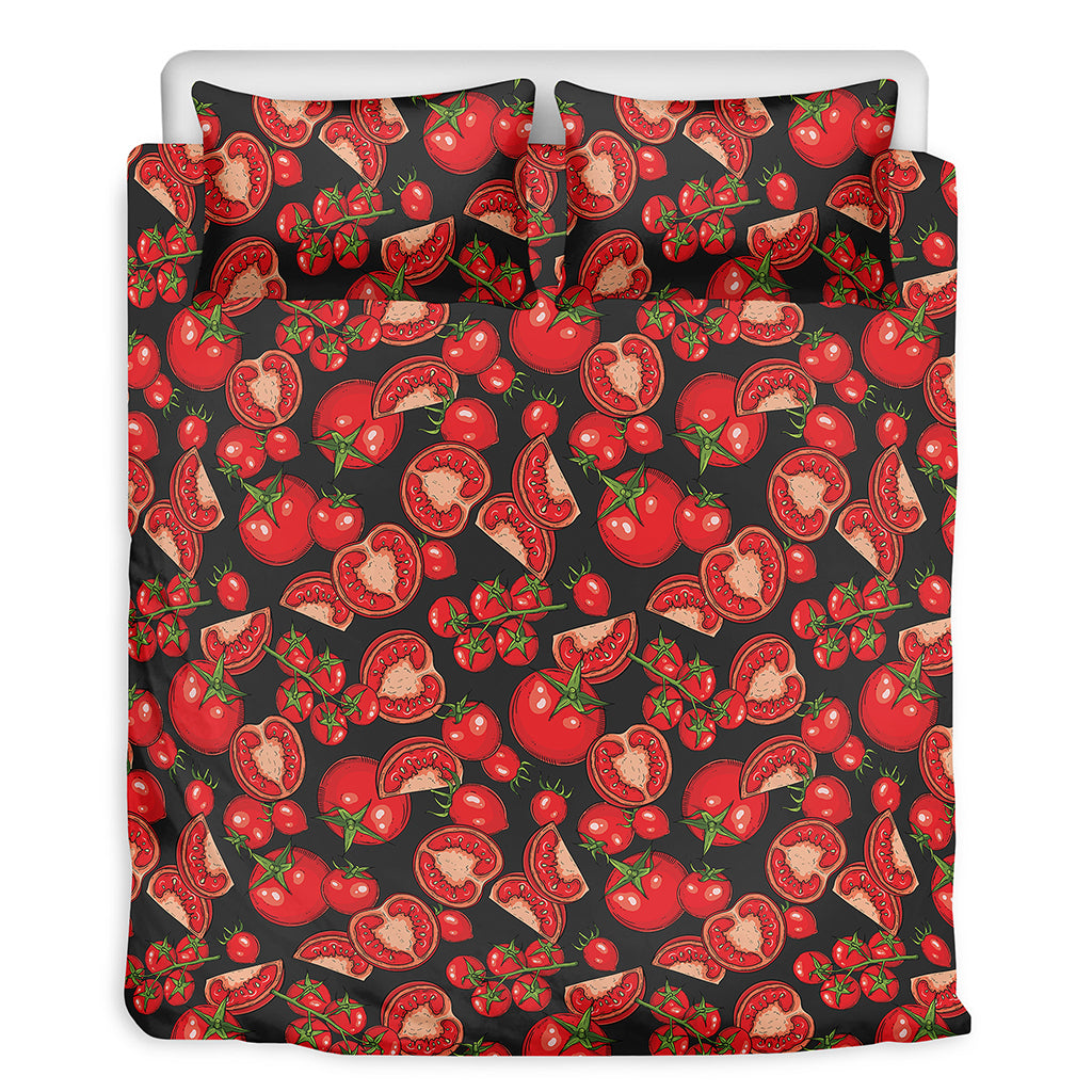 Red Ripe Tomatoes Pattern Print Duvet Cover Bedding Set