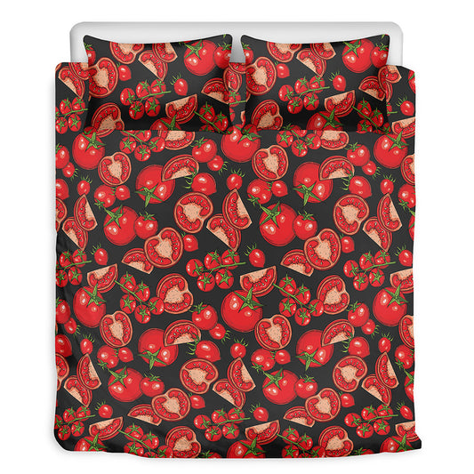Red Ripe Tomatoes Pattern Print Duvet Cover Bedding Set
