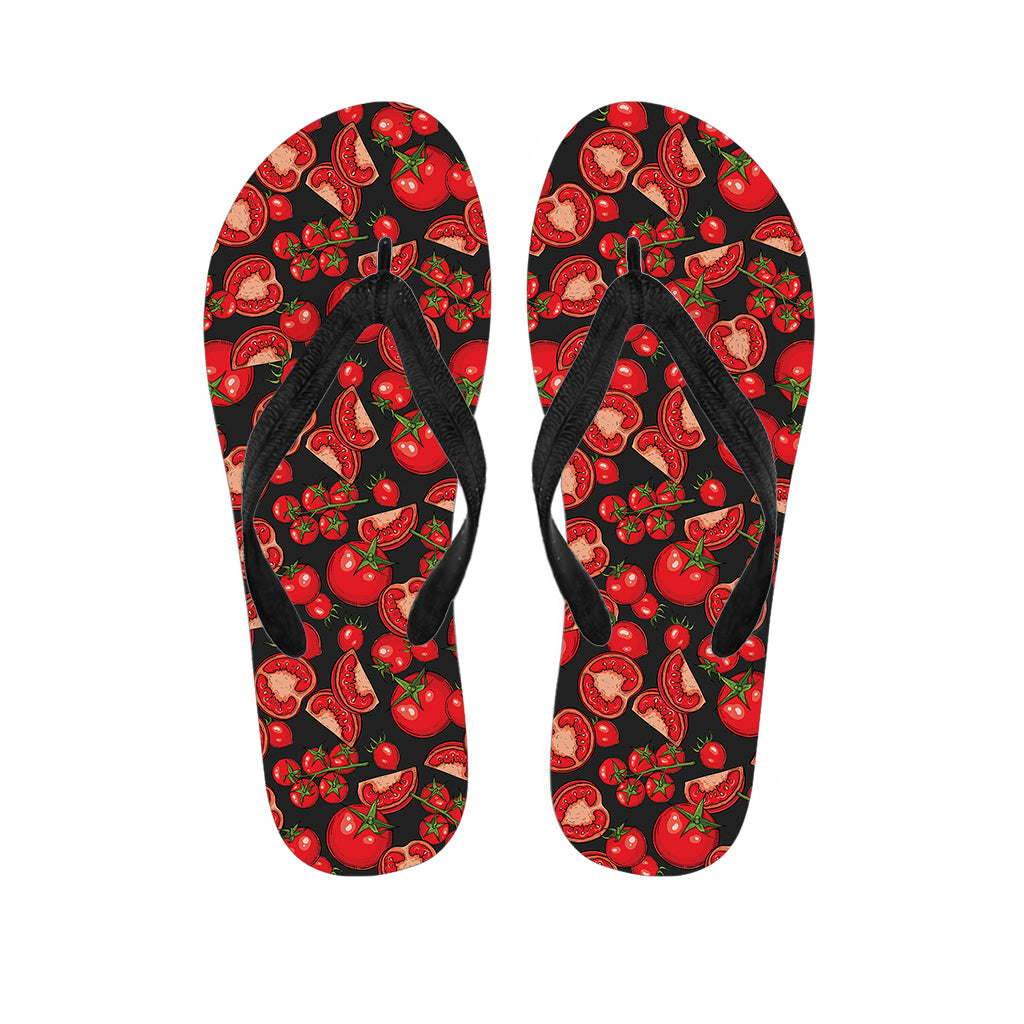 Red Ripe Tomatoes Pattern Print Flip Flops