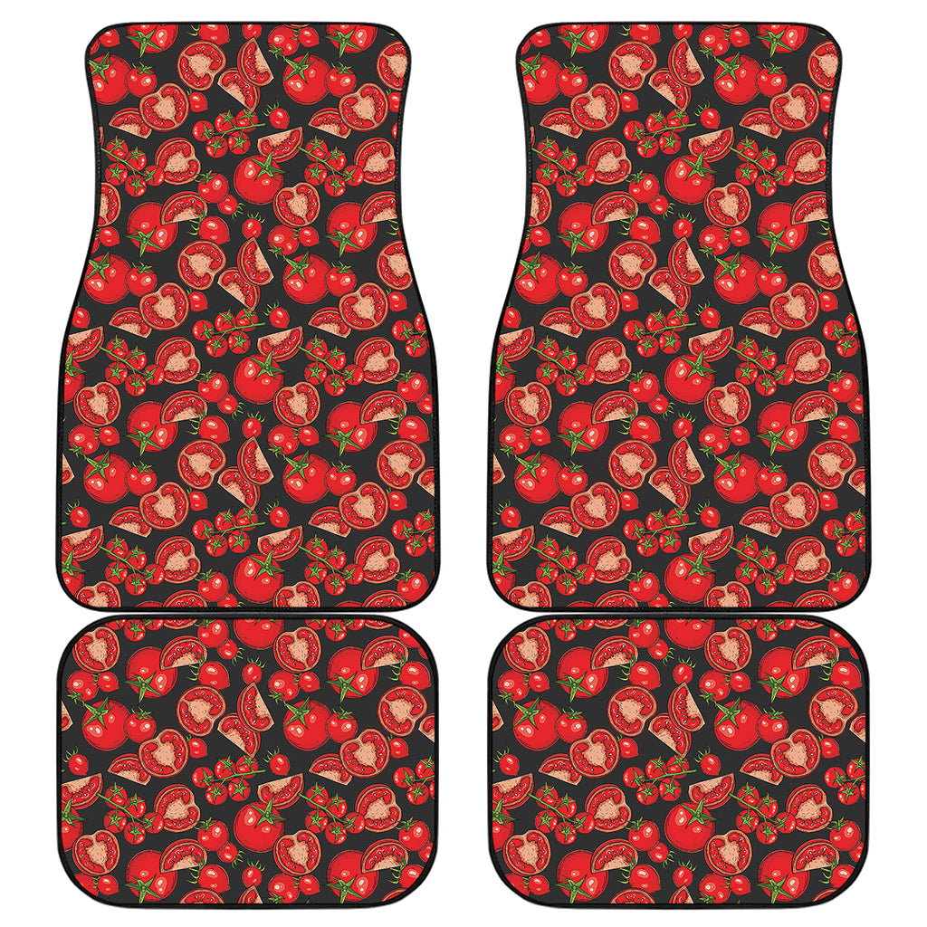Red Ripe Tomatoes Pattern Print Front and Back Car Floor Mats