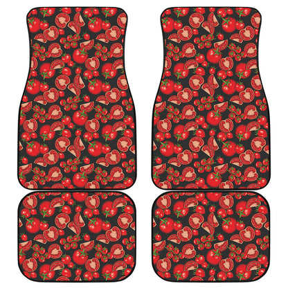 Red Ripe Tomatoes Pattern Print Front and Back Car Floor Mats