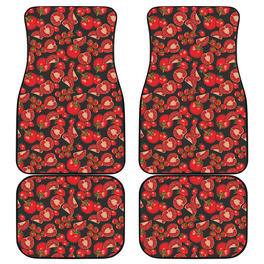 Red Ripe Tomatoes Pattern Print Front and Back Car Floor Mats