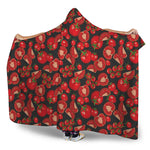 Red Ripe Tomatoes Pattern Print Hooded Blanket
