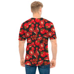 Red Ripe Tomatoes Pattern Print Men's T-Shirt