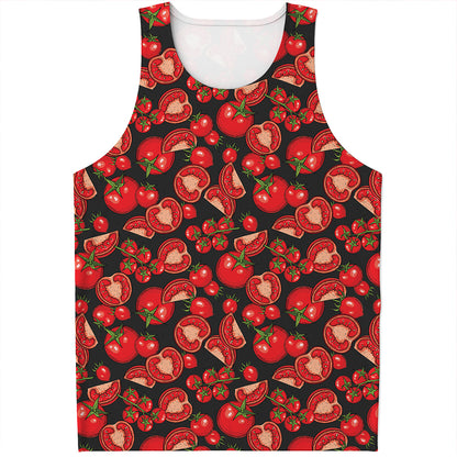 Red Ripe Tomatoes Pattern Print Men's Tank Top