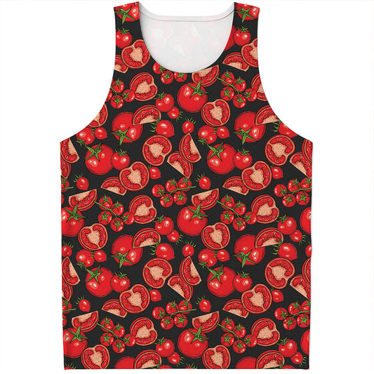 Red Ripe Tomatoes Pattern Print Men's Tank Top