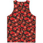 Red Ripe Tomatoes Pattern Print Men's Tank Top