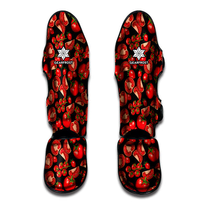 Red Ripe Tomatoes Pattern Print Muay Thai Shin Guard