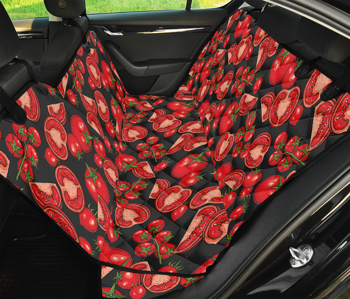 Red Ripe Tomatoes Pattern Print Pet Car Back Seat Cover