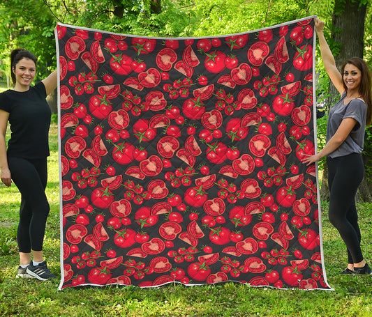 Red Ripe Tomatoes Pattern Print Quilt