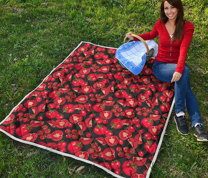 Red Ripe Tomatoes Pattern Print Quilt