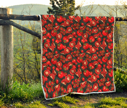 Red Ripe Tomatoes Pattern Print Quilt