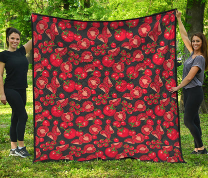 Red Ripe Tomatoes Pattern Print Quilt