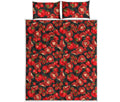 Red Ripe Tomatoes Pattern Print Quilt Bed Set
