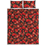 Red Ripe Tomatoes Pattern Print Quilt Bed Set