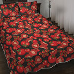 Red Ripe Tomatoes Pattern Print Quilt Bed Set