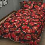 Red Ripe Tomatoes Pattern Print Quilt Bed Set