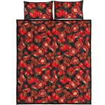 Red Ripe Tomatoes Pattern Print Quilt Bed Set