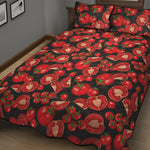 Red Ripe Tomatoes Pattern Print Quilt Bed Set
