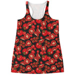 Red Ripe Tomatoes Pattern Print Women's Racerback Tank Top