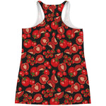 Red Ripe Tomatoes Pattern Print Women's Racerback Tank Top