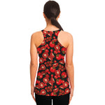Red Ripe Tomatoes Pattern Print Women's Racerback Tank Top