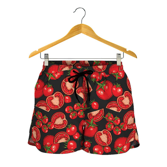 Red Ripe Tomatoes Pattern Print Women's Shorts
