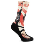 Red Rising Sun Samurai Print Crew Socks