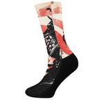 Red Rising Sun Samurai Print Crew Socks