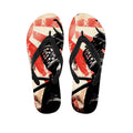 Red Rising Sun Samurai Print Flip Flops