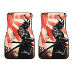 Red Rising Sun Samurai Print Front Car Floor Mats