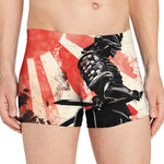 Red Rising Sun Samurai Print Men's Boxer Briefs