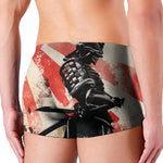 Red Rising Sun Samurai Print Men's Boxer Briefs