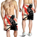 Red Rising Sun Samurai Print Men's Shorts