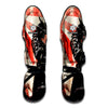 Red Rising Sun Samurai Print Muay Thai Shin Guard