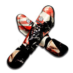 Red Rising Sun Samurai Print Muay Thai Shin Guard