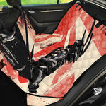 Red Rising Sun Samurai Print Pet Car Back Seat Cover
