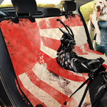 Red Rising Sun Samurai Print Pet Car Back Seat Cover