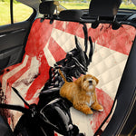 Red Rising Sun Samurai Print Pet Car Back Seat Cover