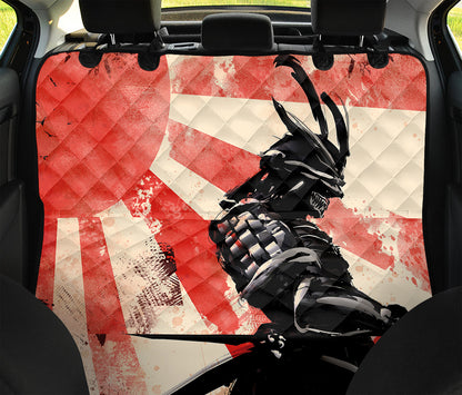 Red Rising Sun Samurai Print Pet Car Back Seat Cover