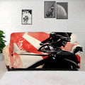 Red Rising Sun Samurai Print Sofa Cover
