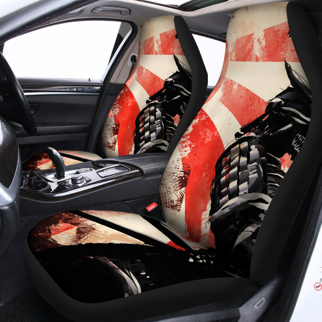 Red Rising Sun Samurai Print Universal Fit Car Seat Covers