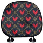 Red Rooster Pattern Print Car Headrest Covers