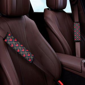 Red Rooster Pattern Print Car Seat Belt Covers