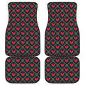 Red Rooster Pattern Print Front and Back Car Floor Mats