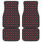 Red Rooster Pattern Print Front and Back Car Floor Mats