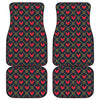 Red Rooster Pattern Print Front and Back Car Floor Mats